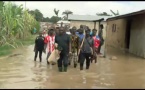 La montée des eaux de l'Oubangui provoque de grandes inondations des quartiers riverains 
