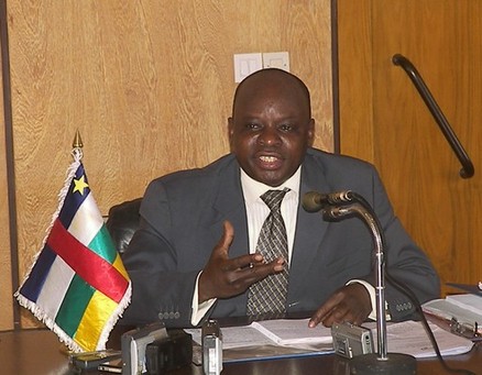 Le ministre d'Etat Cyriaque Gonda lors de la Conférence de presse, Photo-ACAP/Biongo