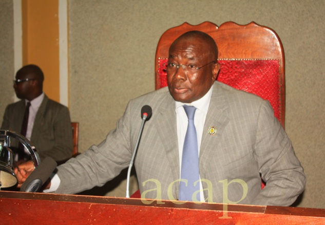 Abdou Karim Meckassoua, pendant son discours de clôture