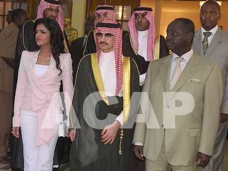 Le couple Al Walid au palais de la Renaissance avec le président François Bozizé (photo Koutou/Acap)