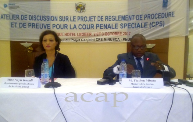 Ouverture à Bangui d’un atelier sur le Projet de règlement  de procédure et de preuve destiné à la Cour pénale spéciale