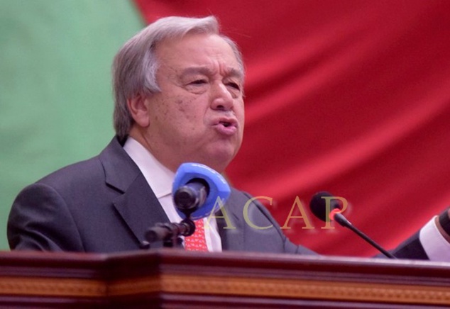 Antonio Guterres, devant l'Assemblée nationale vendredi 27 octobre à Bangui