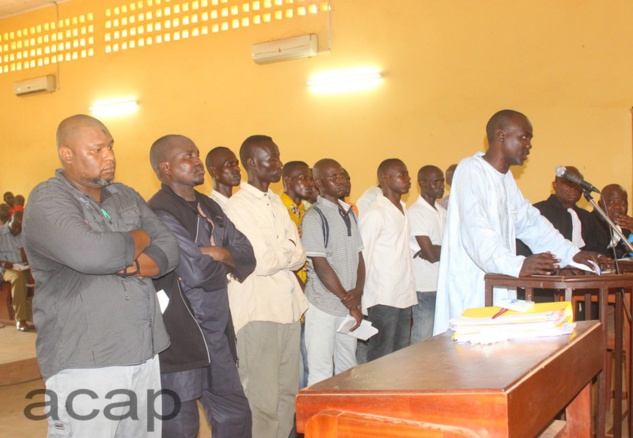 Les accusés devant les assises, vendredi 16 février à Bangui