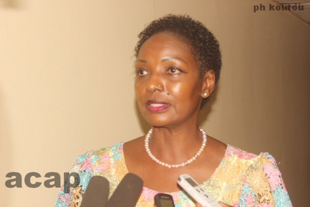 La ministre de l'Action humanitaire et de la Réconciliation nationale, Virginie M'baïkoua