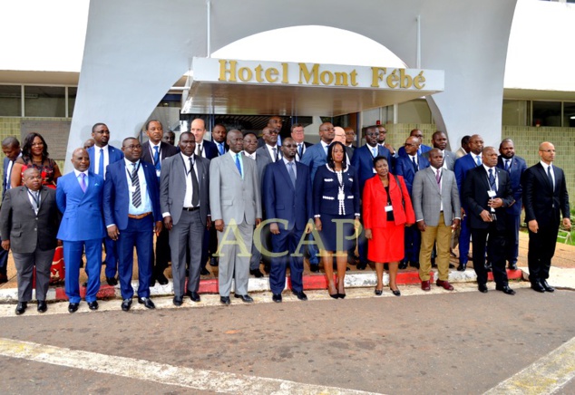 Photo de famille de M. Abbas Mahamat Tolli avec les délégués et invités