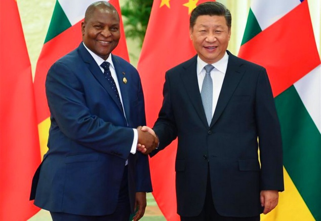 Les deux chefs d'Etat, chinois et centrafricain