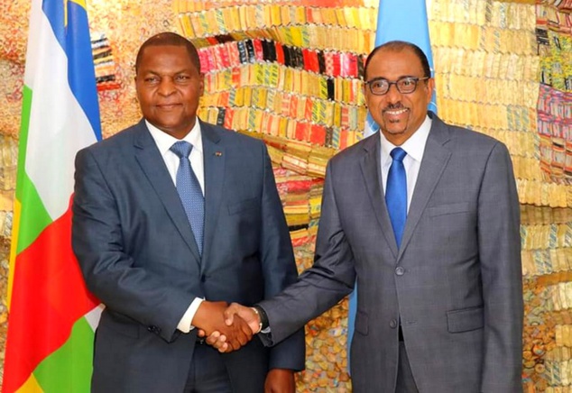 Rencontre à Genève du Président Faustin Archange Touadéra avec le Directeur exécutif de l’ONUSIDA, Michel Sidibé