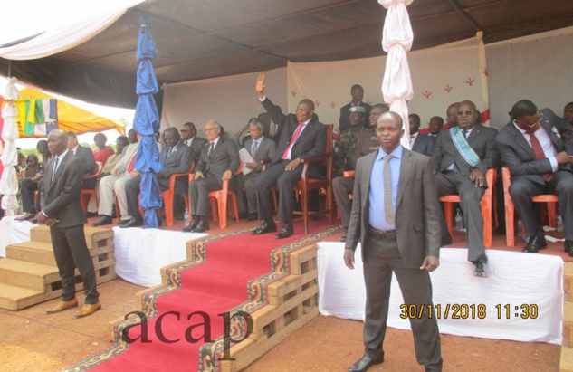 Faustin Archange Touadéra, lors de l'inauguration des 100 logements à Sakaï