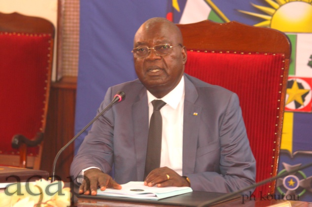 Le Premier-ministre Simplice Mathieu Sarandji, lors de la réunion du comité interministériel du RCPCA Le Premier-ministre Simplice Mathieu Sarandji, lors de la réunion du comité interministériel du RCPCA
