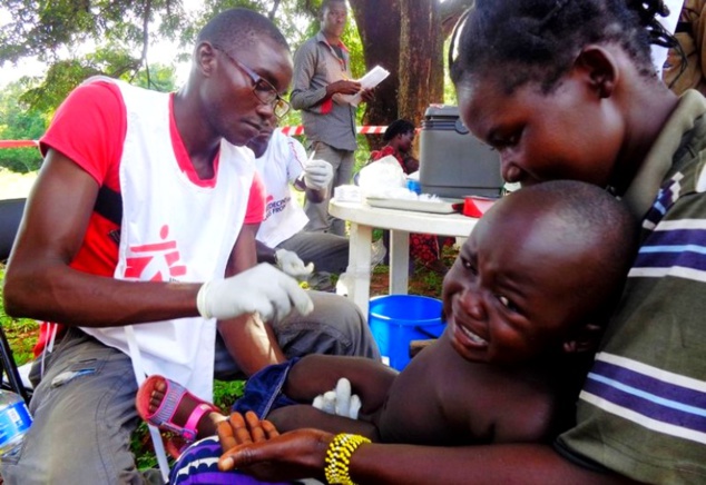 Scène d'intervention du personnel centrafricain de MSF