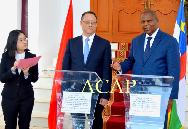 Déclaration à la presse de MM. Touadéra et Jianbang