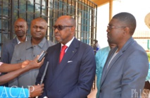 Le ministre Ange Maxime Kazagui s'entretient avec une délégation de la Société de Presse et d’Edition du Cameroun en visite de travail à Bangui