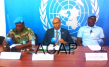 Vladimir Montéiro, porte parole de la Minusca au centre et l'Adjudant-chef Alioune Kassé, porte-parole de la police de la Minusca à droite Vladimir Montéiro, porte parole de la Minusca au centre et l'Adjudant-chef Alioune Kassé, porte-parole de la police de la Minusca à droite