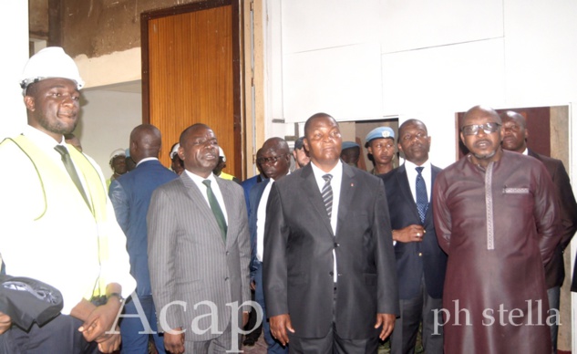 Le Président Faustin Archange Touadéra visite le chantier de la TVCA en réhabilitation