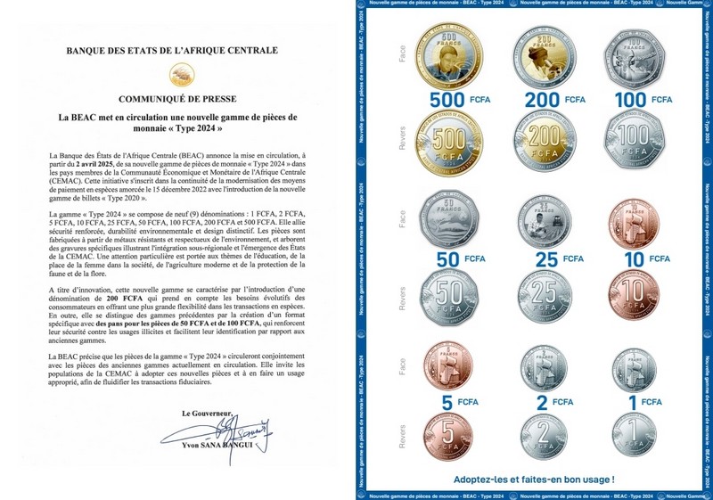 Mise en circulation des nouvelles pièces de monnaies de la BEAC