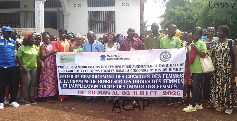 L’ONG ACD, renforce la capacité des femmes de Bimbo sur les prochaines élections de 2025