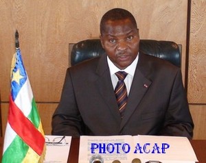 Faustin Touadéra lors de son adresse aux Centrafricains (photo G. Kobadobo)