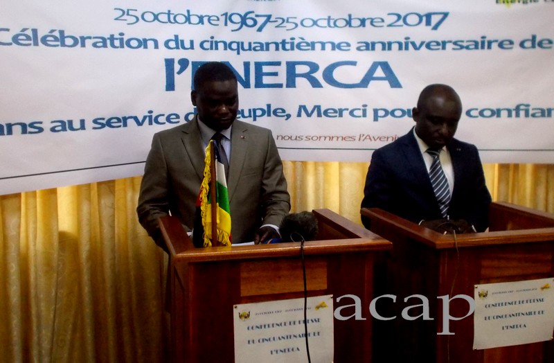 Herbert Djono Ahaba et Thierry Bendima, pendant la conférence de presse