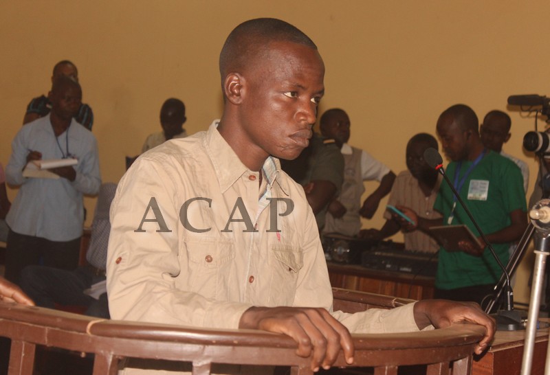 Rodrigue Ngaïbona alias "Général Andjilo" devant les assises, le 11 janvier 2018 à Bangui