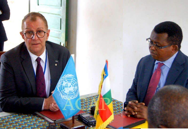 le Ministre Yérima Youssoufa Mandjo et le représentant de la FAO, Jean-Alexandre Scaglia