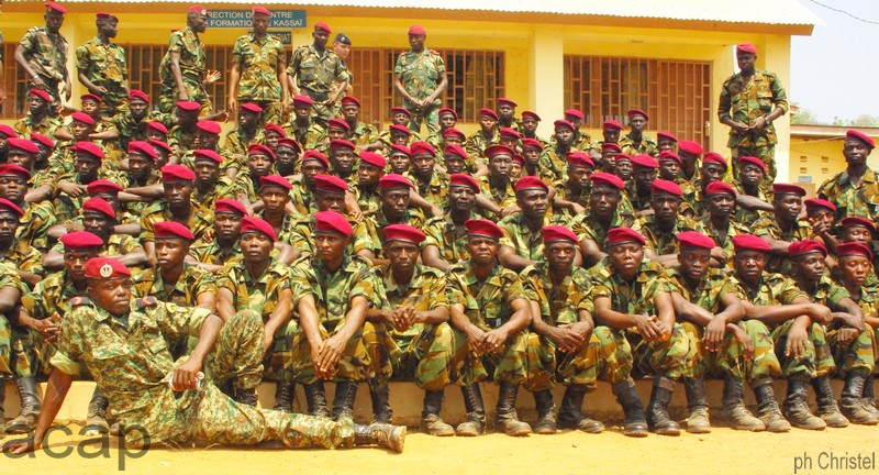 Jeunes recrues des forces armées centrafricaines (Photo Archives)