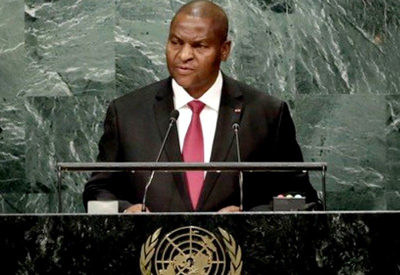 Le Président Faustin Archange Touadéra à la tribune de l'ONU (archives ACAP)