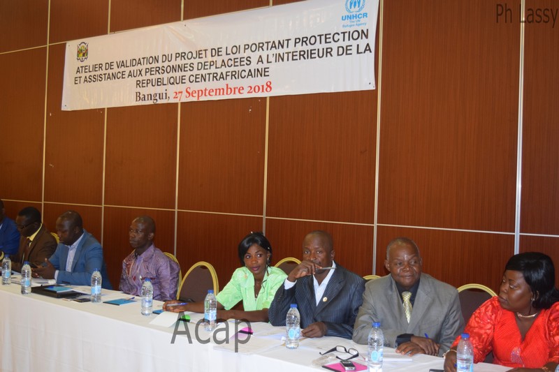 Ouverture à Bangui d’un atelier de validation du projet de loi portant assistance aux personnes déplacées