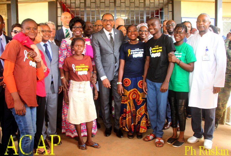 Visite de Brigitte Touadéra et de Michel Sidibé au Complexe pédiatrique de Bangui