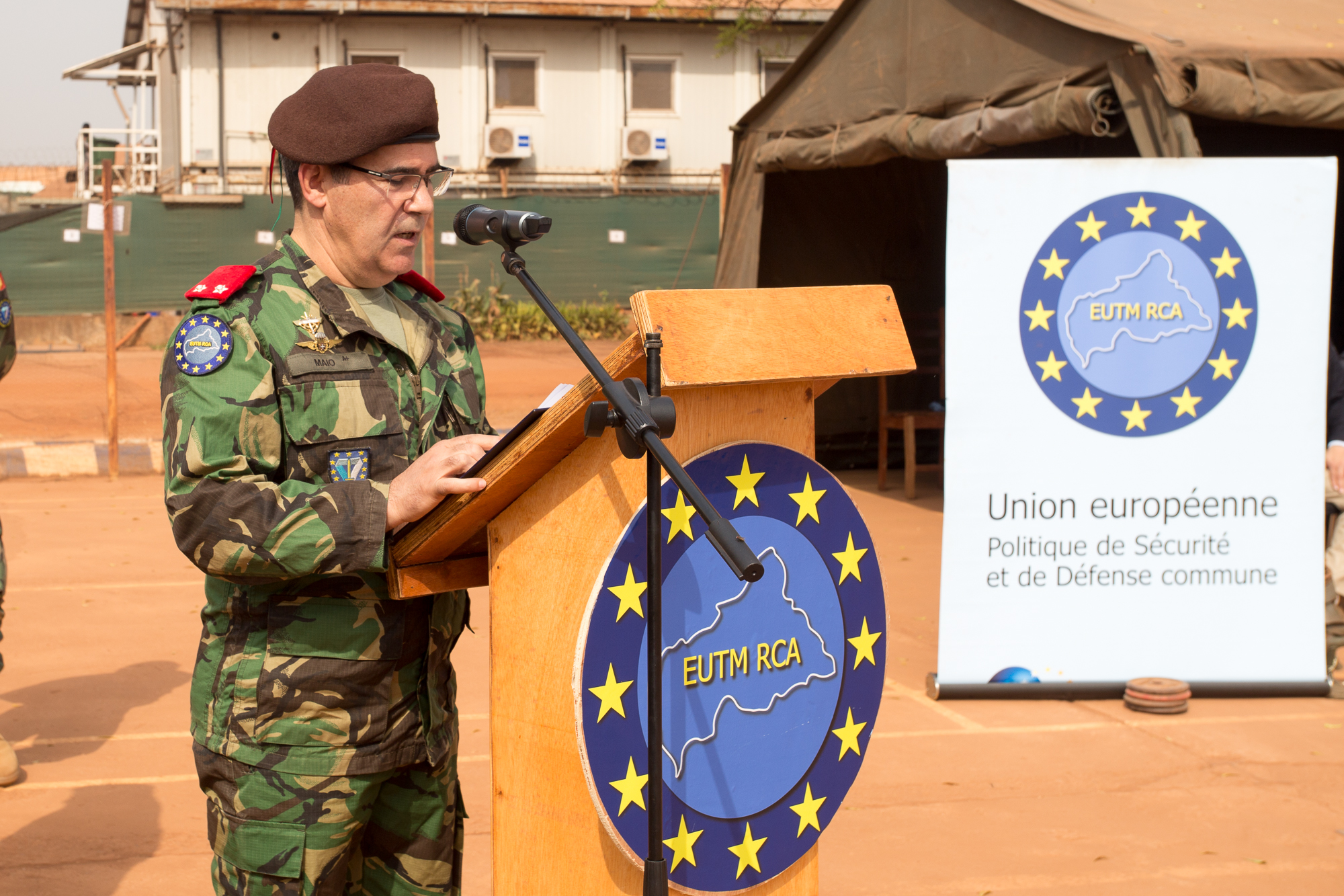 Le général Herminio Maio, lors de la cérémonie de passation