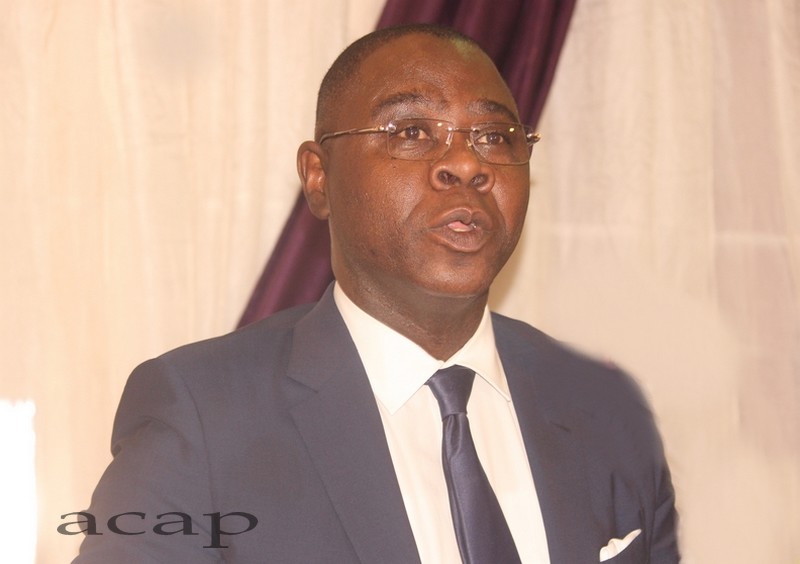 Henri-Marie Dondra s'exprimant devant le comité monétaire, le 19 mars 2019 à Bangui