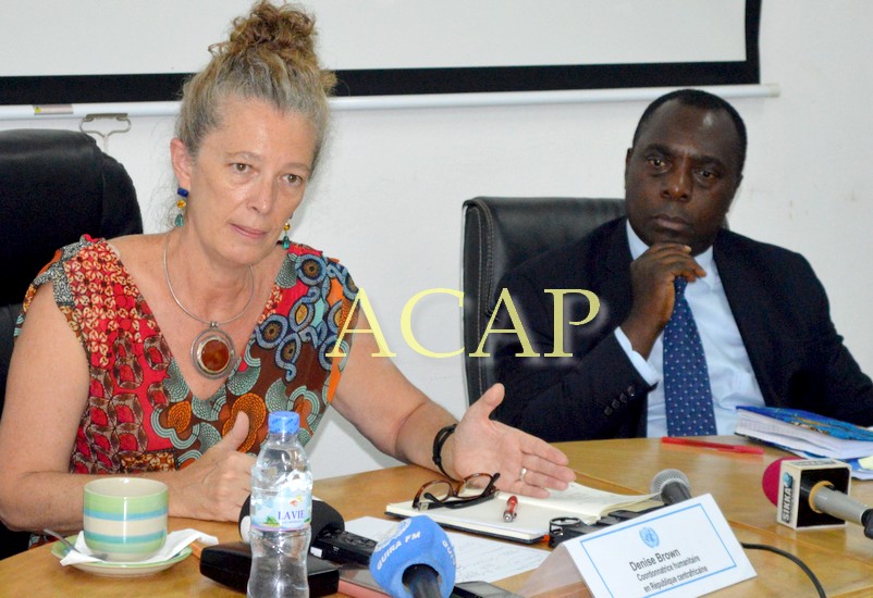 Mme Denis Brown, coordonnatrice humanitaire en République centrafriacine et M.François Batalingayo, chef du bureau OCHA